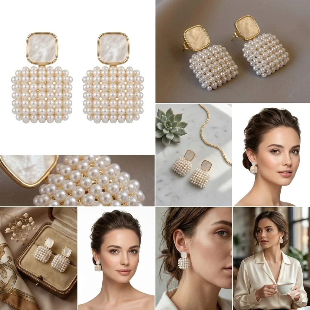 Smart Casual Earrings for Women and Girls Studs and Hoop Earrings Set Lightweight Daily Wear Fashion Jewellery Gold Plated Alloy Stylish Earrings Combo image 2