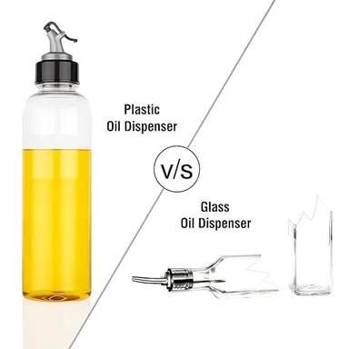 1L Oil Dispenser Bottles Pack of 2 Leak Proof BPA Free Plastic Oil Container for Cooking Oil Vinegar Kitchen Storage Transparent with Drip Free Pour Spout thumbnail 3