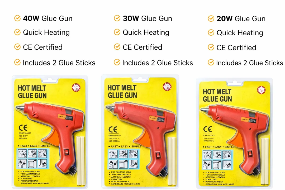 Hot Melt Electric Glue Gun with 2 Free Glue Sticks Quick Heat Fast Heating Trigger Feed Portable DIY Craft Repair Tool for Home Decoration School Projects Multi Purpose Adhesive Gun Pack of 1 image 3
