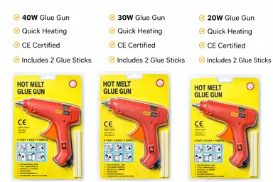 Hot Melt Electric Glue Gun with 2 Free Glue Sticks Quick Heat Fast Heating Trigger Feed Portable DIY Craft Repair Tool for Home Decoration School Projects Multi Purpose Adhesive Gun Pack of 1 thumbnail 2