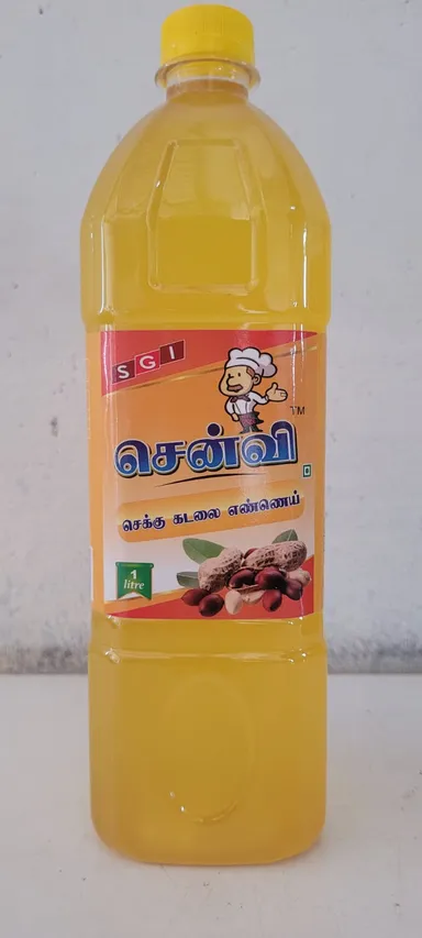 1 Litre Cold Pressed Groundnut Oil Chenvi Oils Pure Natural Peanut Oil Wood Pressed Kachi Ghani Edible Cooking Oil Healthy Heart Friendly Oil for Daily Cooking India thumbnail 1