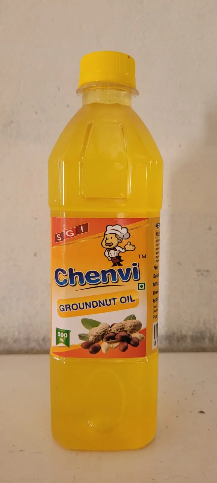 Chenvi Oils 1/2 Litre Cold Pressed Groundnut Oil Pure Natural Peanut Oil Half Litre Tin Can Kachi Ghani Wood Pressed Edible Cooking Oil Healthy Heart Friendly Oil for Daily Cooking India image 1