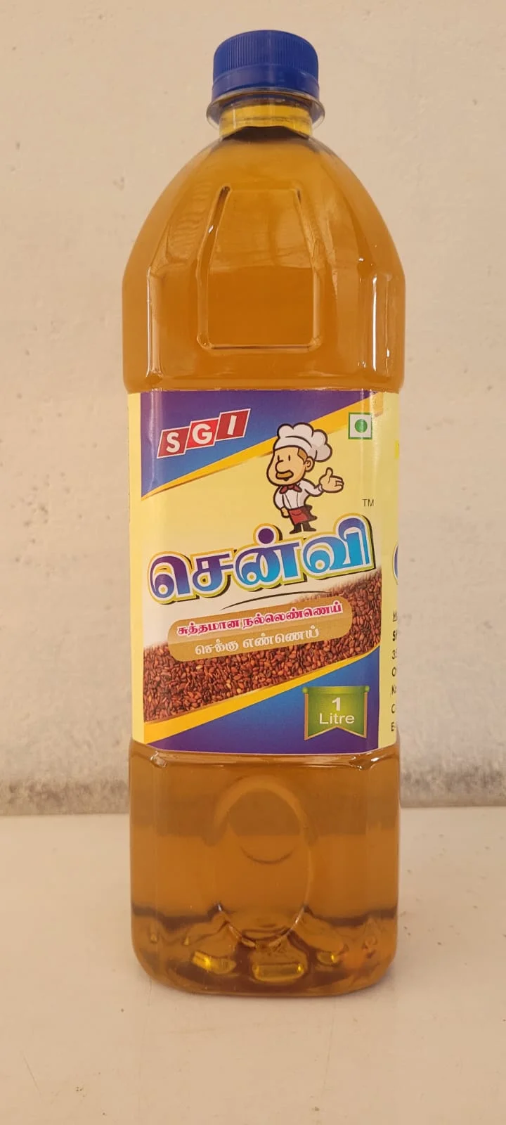 Chenvi Oils 1 Litre Cold Pressed Gingelly Oil Pure Natural Sesame Oil Wood Pressed Kachi Ghani Edible Cooking Oil Healthy Traditional Oil for South Indian Cooking India Can Pack Genuine Quality image 3