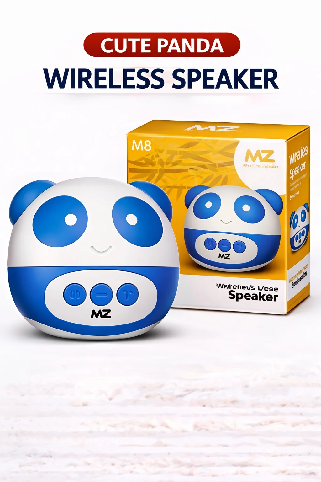 MZ M8 Cute Panda Wireless Bluetooth Speaker Portable Mini Cartoon Animal Speaker with HD Sound, Bluetooth Connectivity, Rechargeable Battery, Gift for Kids, Travel, Home & Office Use image 2