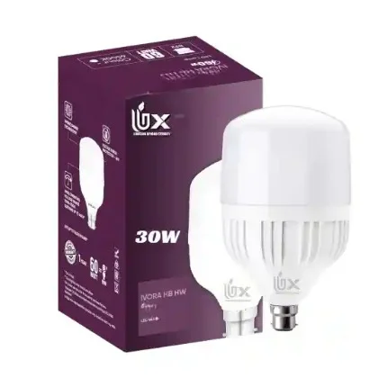 UBX 30W LED Hammer Bulb B22 Base Cool Daylight 6500K High Brightness Energy Efficient Long Life High CRI 4KV Surge Protection LED Bulb for Home Office Shop Commercial Lighting India image 1
