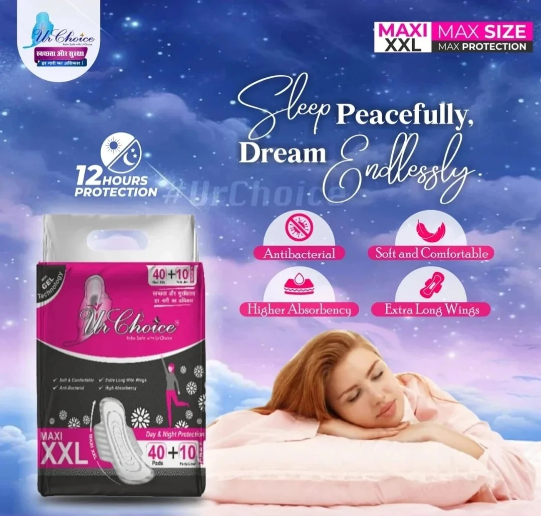 Ur Choice Gel Technology Extra Protection Sanitary Pads Combo Pack of 70 Ultra Absorbent Leak Proof Cotton Soft Menstrual Pads for Women Heavy Flow Day & Night Rash Free Comfort India image 2