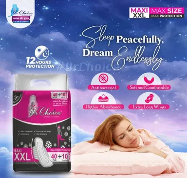 Ur Choice Gel Technology Extra Protection Sanitary Pads Combo Pack of 70 Ultra Absorbent Leak Proof Cotton Soft Menstrual Pads for Women Heavy Flow Day & Night Rash Free Comfort India thumbnail 1
