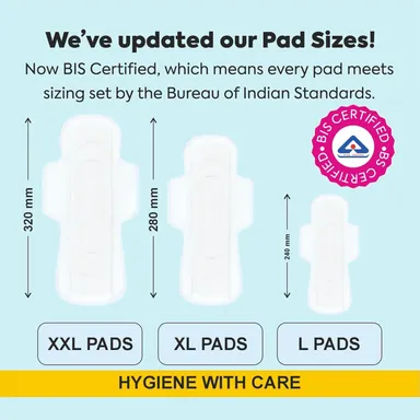 Organic Biodegradable Sanitary Pads for Women Ultra Thin Dual Wings 100 Percent Pure Cotton Heavy Flow 280mm XL XXL Size Anti Bacterial Super Absorbent Rash Free 40 Pads Pack India thumbnail 2