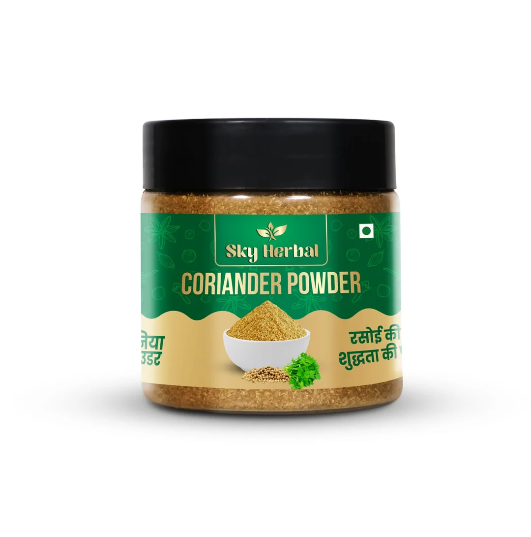 Sky Herbal Premium Coriander Powder Dhaniya Powder Pure Natural Aromatic Spice for Indian Cooking Fresh Flavor Kitchen Essential Masala Jar image 3