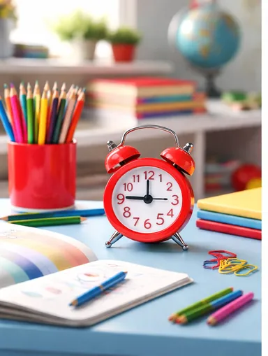 Mini Red Analog Alarm Clock Compact Travel Table Desk Alarm Clock Loud Ringing Battery Operated Easy Read Dial Bedside Alarm Clock for Bedroom Office Home Study Room Portable Clock India thumbnail 2