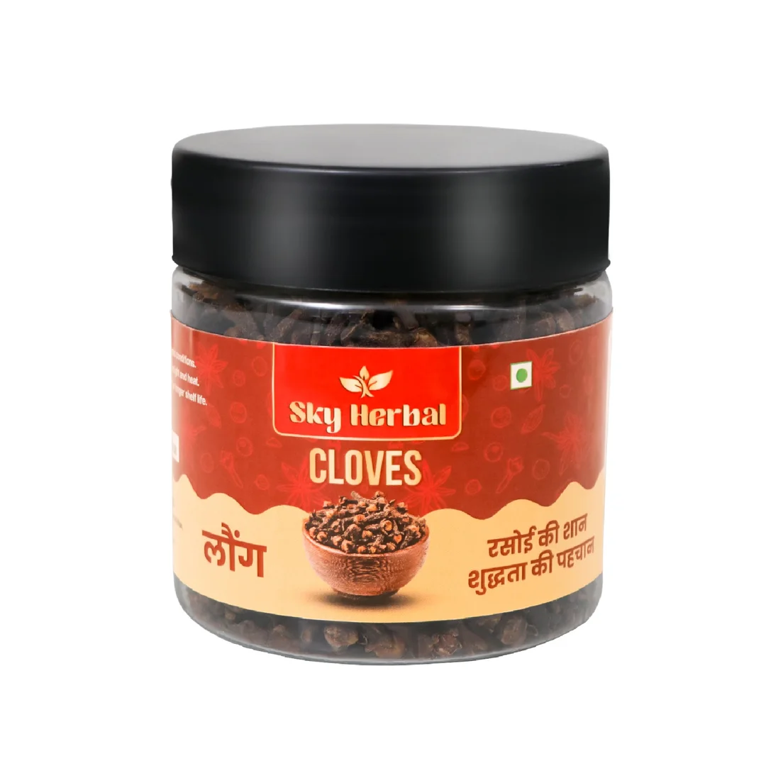 Sky Herbal Premium Cloves Laung Whole Natural Aromatic Spice for Indian Cooking Strong Flavor Digestive Health Kitchen Essential Masala Jar image 1
