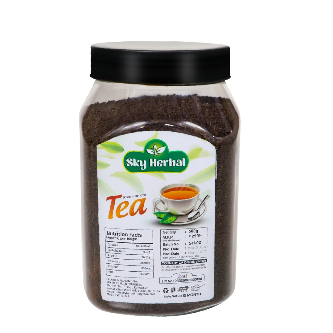 Sky Herbal Premium Natural Tea Leaf Strong Aroma Masala Tea Blend Refreshing Energy Boost Indian Chai Kitchen Essential Healthy Beverage Drink Jar Pack image 3