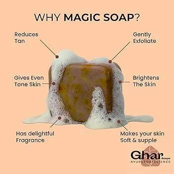 Ghar Magic Herbal Bathing Soap for Deep Cleansing and Skin Freshness Daily Use Natural Skincare Soap for Soft Smooth Glowing Healthy Skin Care Bar Soap image 3