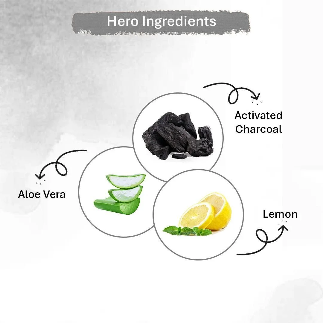 Oneway Happiness Activated Charcoal Face Wash for Glowing Skin, Oil Control, Deep Cleansing, 100 ml | Daily Facial Cleanser image 2