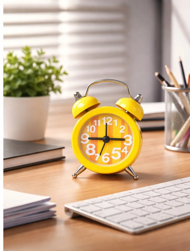 Red Metal Twin Bell Alarm Clock for Heavy Sleepers, Vintage Analog Table Clock with Backlight, Decorative Retro Desk Clock for Kids Room and Study Table image 2