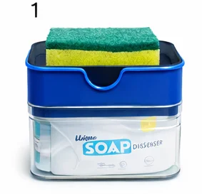 Unique Liquid Soap Dispenser for Bathroom & Kitchen, Refillable Pump Bottle for Hand Wash, Dish Soap, Sanitiser, Hygienic Modern Sink Organizer image 2