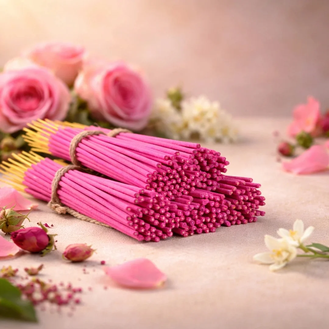 Nimba Naturals Rose Premium Pink Incense Sticks 400g Set of 5 Long Lasting Fragrance Agarbatti for पूजा Meditation Relaxation Home Temple Use Natural Aromatic Dhoop Sticks image 2