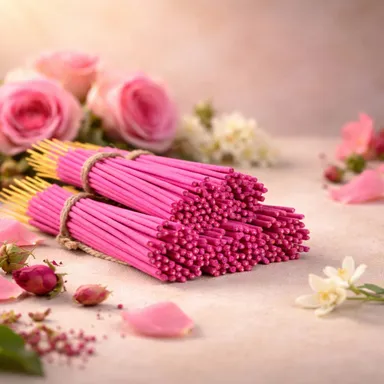 Nimba Naturals Rose Premium Pink Incense Sticks 400g Set of 5 Long Lasting Fragrance Agarbatti for पूजा Meditation Relaxation Home Temple Use Natural Aromatic Dhoop Sticks thumbnail 1