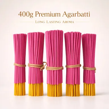Nimba Naturals Rose Premium Pink Incense Sticks 400g Set of 5 Long Lasting Fragrance Agarbatti for पूजा Meditation Relaxation Home Temple Use Natural Aromatic Dhoop Sticks thumbnail 3