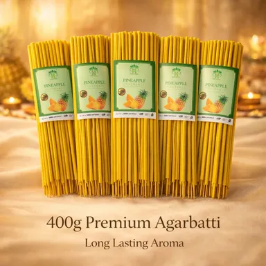 Nimba Naturals Premium Pineapple Fragrance Incense Sticks 400g Set of 5 Long Lasting Aromatic Agarbatti for Puja Meditation Relaxation Home Temple Use Fresh Fruity Scent thumbnail 1