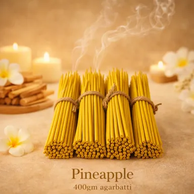 Nimba Naturals Premium Pineapple Fragrance Incense Sticks 400g Set of 5 Long Lasting Aromatic Agarbatti for Puja Meditation Relaxation Home Temple Use Fresh Fruity Scent thumbnail 2