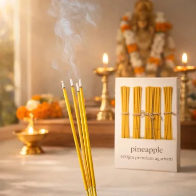 Nimba Naturals Premium Pineapple Fragrance Incense Sticks 400g Set of 5 Long Lasting Aromatic Agarbatti for Puja Meditation Relaxation Home Temple Use Fresh Fruity Scent thumbnail 4