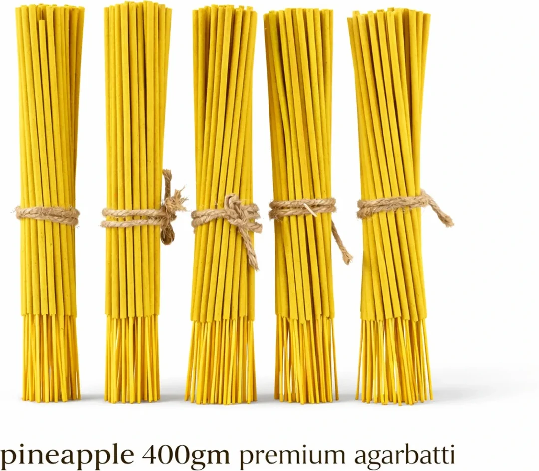 Nimba Naturals Premium Pineapple Fragrance Incense Sticks 400g Set of 5 Long Lasting Aromatic Agarbatti for Puja Meditation Relaxation Home Temple Use Fresh Fruity Scent image 1