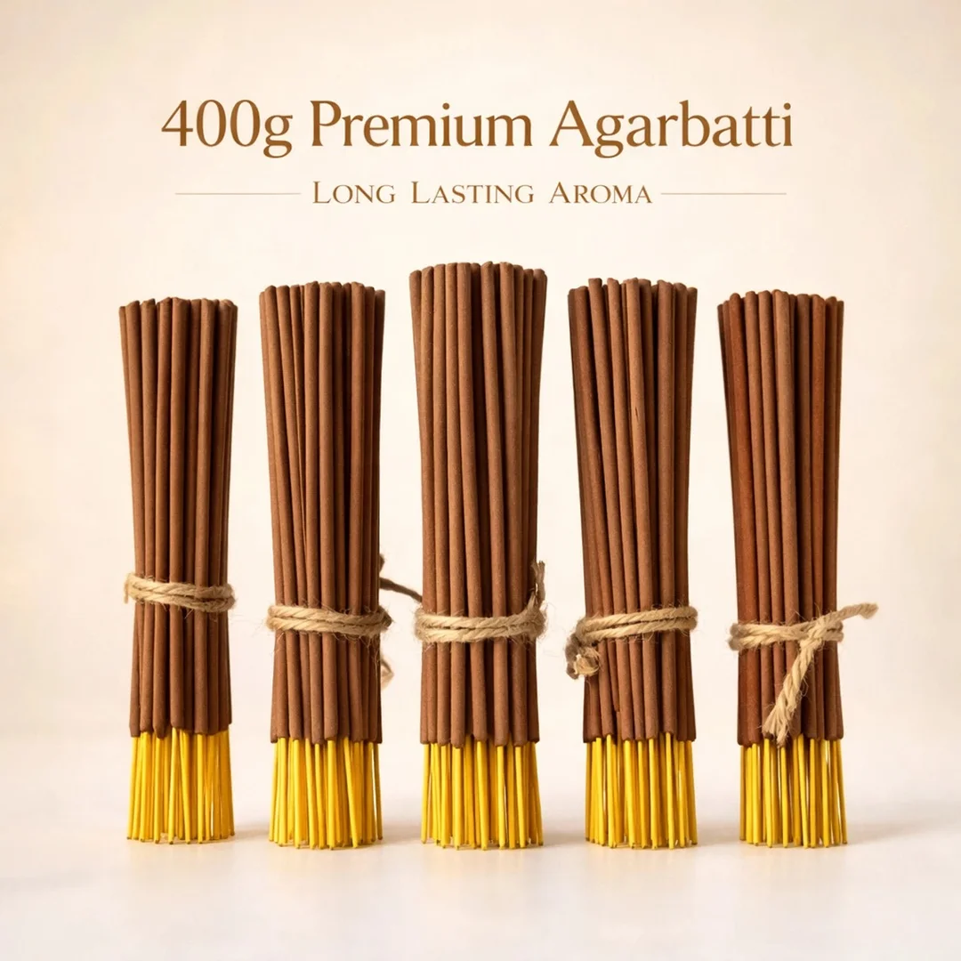 Nimba Naturals Natural Gugal Premium Agarbatti 400g Set of 5 Long Lasting Traditional Fragrance Incense Sticks for Puja Meditation Temple Use Spiritual Aromatic Dhoop Sticks image 2