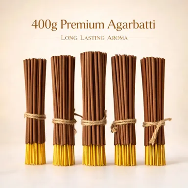 Nimba Naturals Natural Gugal Premium Agarbatti 400g Set of 5 Long Lasting Traditional Fragrance Incense Sticks for Puja Meditation Temple Use Spiritual Aromatic Dhoop Sticks thumbnail 1