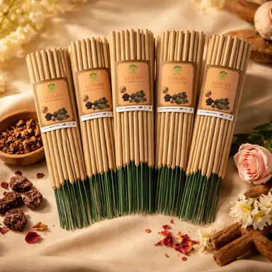 Nimba Naturals Loban Premium Agarbatti 400g Set of 5 Long Lasting Traditional Loban Fragrance Incense Sticks for Puja Meditation Temple Use Spiritual Aromatic Dhoop Sticks Home Fragrance thumbnail 1