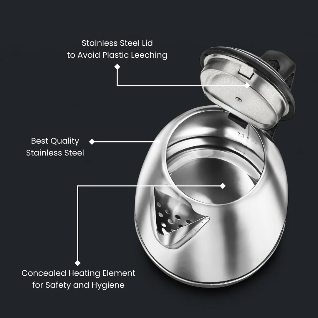Prestige PKOSS 1.5 L Electric Kettle 1500W Stainless Steel Fast Boiling Auto Cut-Off Cordless Water Heater for Tea Coffee Instant Noodles Kitchen Appliance India image 7