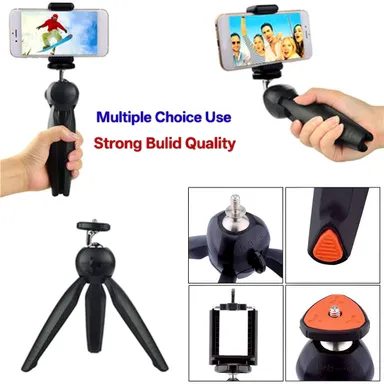 "Universal Mini Tripod Stand for Smartphones & DSLR Cameras, 360° Rotatable Ball Head, Lightweight & Portable for Vlogging & Reels"  thumbnail 1