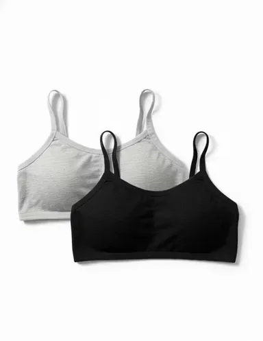 Women Cotton Six Patti Lightly Padded Non-Wired Sports Bra Every Day Comfort Cotton Bra Combo Black and Grey Activewear Support Padded Sports  30B thumbnail 1