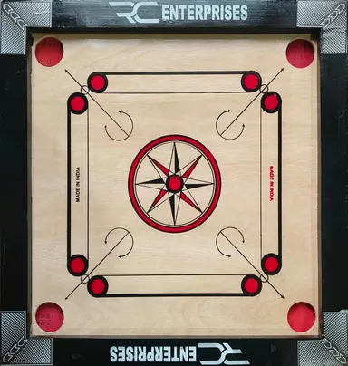 R C Enterprises 3 in 1 Carrom Board with Ludo & Snake and Ladder Combo Set 50 cm Premium Wooden Finish Indoor Family Board Game with 24 Crystal Coins Striker Powder Durable Travel Friendly Game Set India Beige Black thumbnail 3