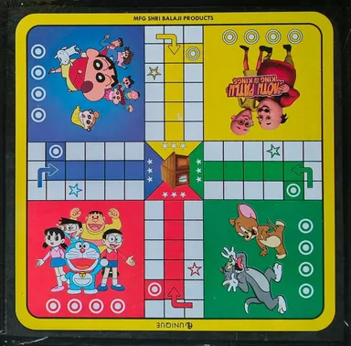 R C Enterprises 3 in 1 Carrom Board with Ludo & Snake and Ladder Combo Set 50 cm Premium Wooden Finish Indoor Family Board Game with 24 Crystal Coins Striker Powder Durable Travel Friendly Game Set India Beige Black thumbnail 4