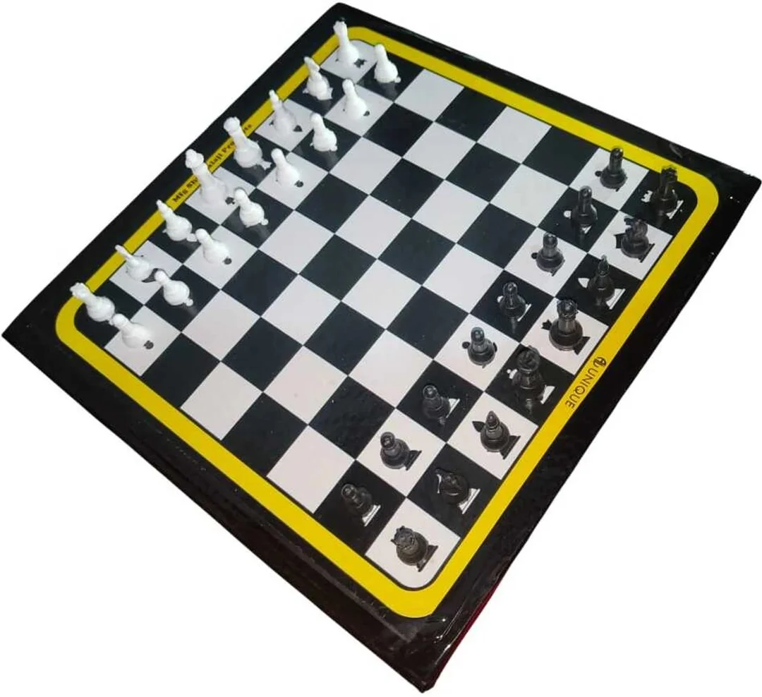 R C Enterprises 20 Inch 3 in 1 Carrom Board with Ludo & Chess Combo Set 50 cm Premium Printed Board with 24 Crystal Coins Striker Powder Indoor Family Board Game Set Durable Travel Friendly India Black Beige image 3
