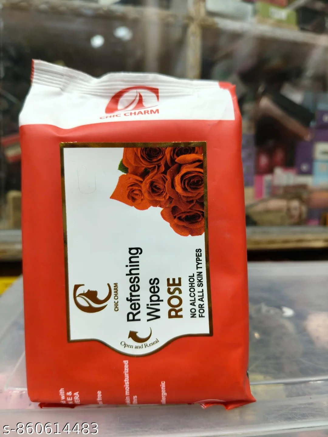 Chic Charm Rose Refreshing Wet Wipes for Face & Skin, Alcohol-Free Soft Gentle Towelettes for All Skin Types, Moisturizing Cleansing Wipes India Buy Online image 2