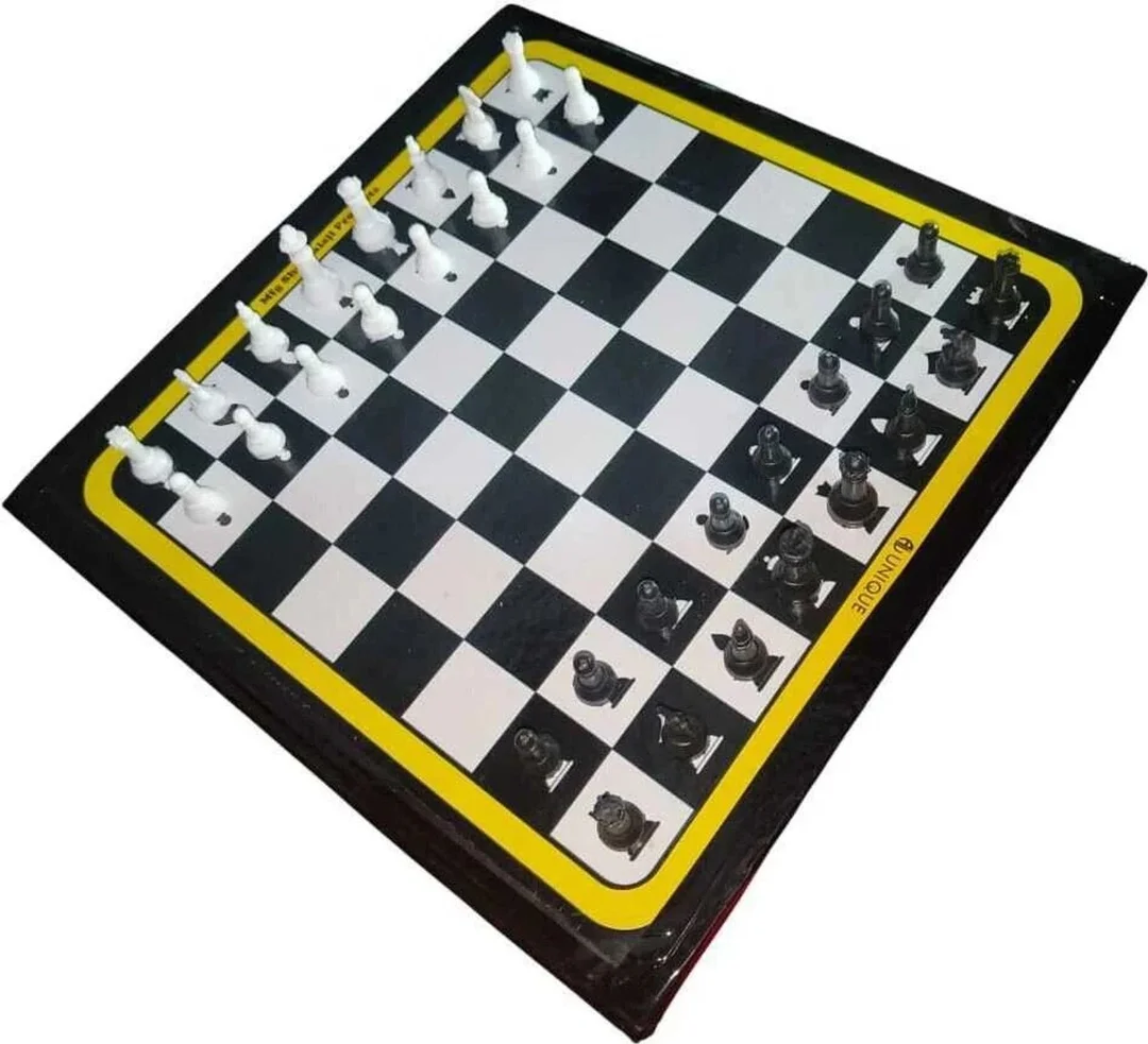 r c enterprises 20×20 Inch Carrom Board COMBO With Ludo, Chess & Free Crystal Coins 4 cm, Black & Beige Indoor Family Game Board India image 3