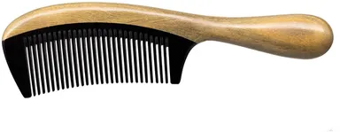 Ginni Marketing Handmade Fine Tooth Buffalo Horn Wooden Comb 8.25 Inch – Natural Anti-Static Hair Grooming Comb for All Hair Types, Eco-Friendly thumbnail 1