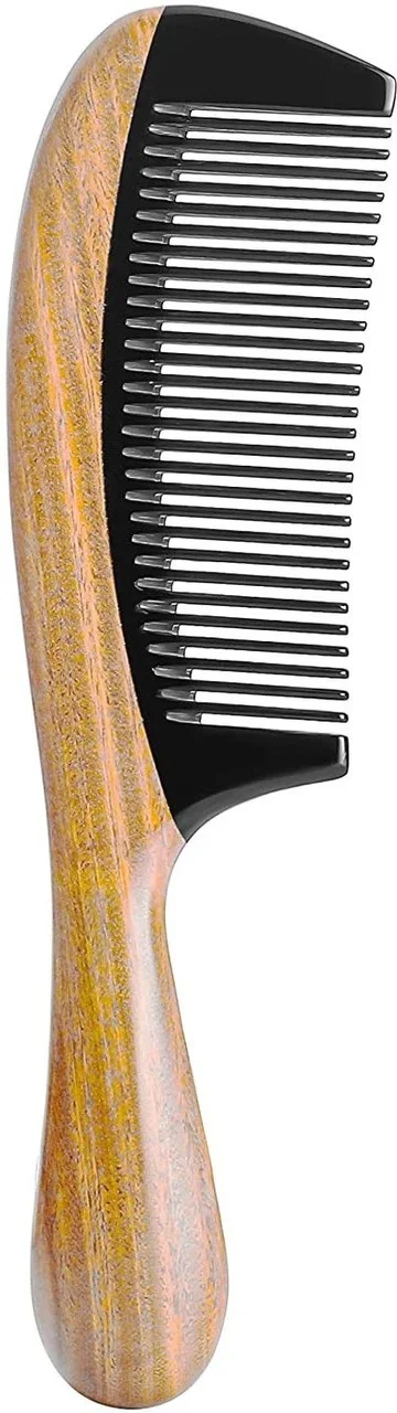 Ginni Marketing Handmade Fine Tooth Buffalo Horn Wooden Comb 8.25 Inch – Natural Anti-Static Hair Grooming Comb for All Hair Types, Eco-Friendly image 4