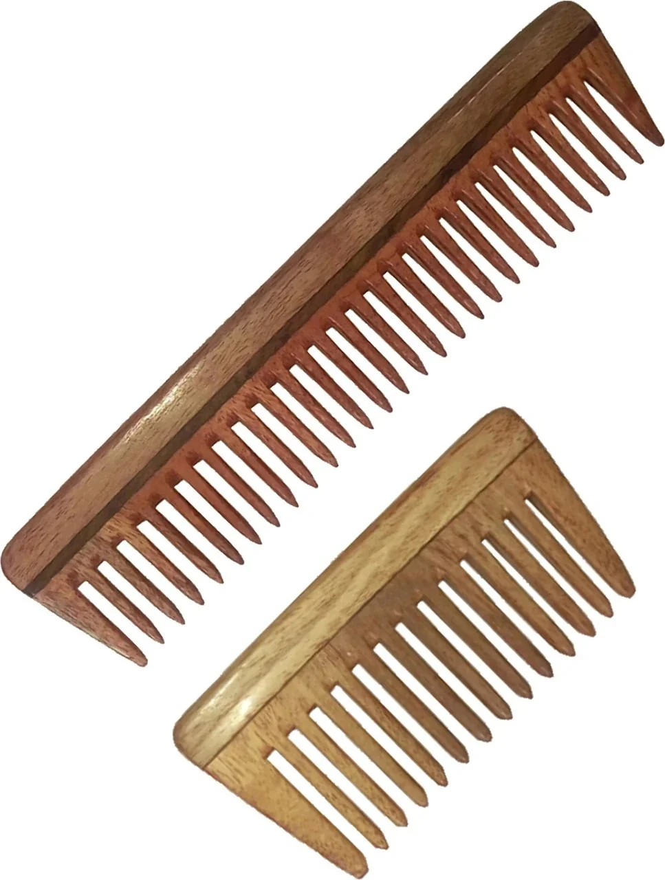 Ginni Marketing Combo of 2 Neem Wood Combs – Regular Detangler 7.5 Inch & Small/Baby Detangler 4 Inch, Anti-Bacterial, Chemical-Free Hair Grooming for All Ages image 3