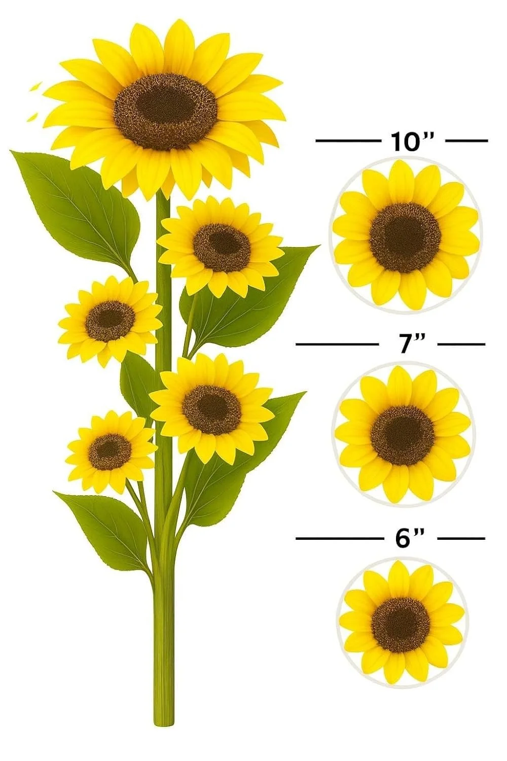 Large Artificial Yellow Sunflower 117cm Tall × 25cm Wide | Realistic Full Bloom Silk Flower for Vase, Home, Office & Party Decoration India Pack of 1 image 3