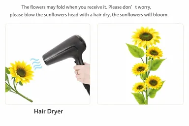 Large Artificial Yellow Sunflower 117cm Tall × 25cm Wide | Realistic Full Bloom Silk Flower for Vase, Home, Office & Party Decoration India Pack of 1 thumbnail 4