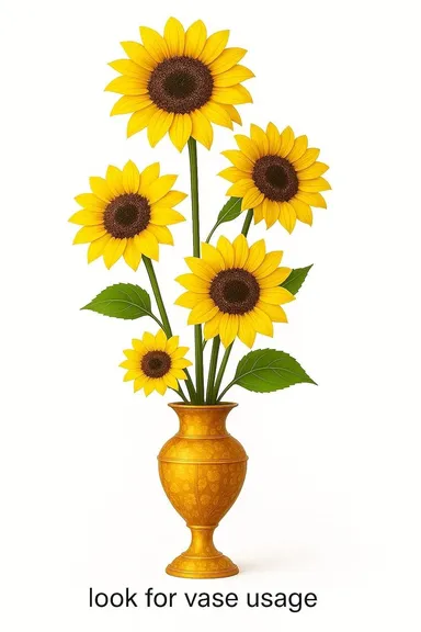 Large Artificial Yellow Sunflower 117cm Tall × 25cm Wide | Realistic Full Bloom Silk Flower for Vase, Home, Office & Party Decoration India Pack of 1 thumbnail 7