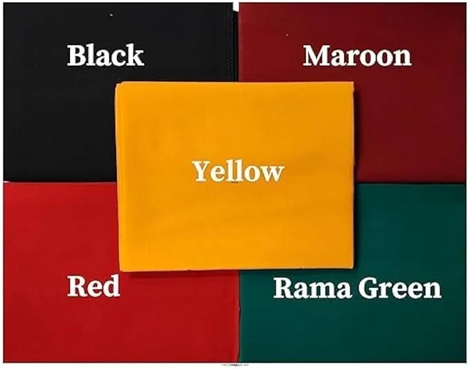Cotton Blend Unstitched Blouse Material | Pack of 5 | 1 Metre Each, Traditional Free Size in Red, Black, Maroon, Yellow, Ramagreen, Soft Comfortable Fabric for Tailoring image 2