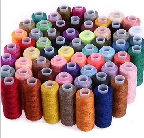 Multi-Colour Sewing Thread Pack of 10 + Free 1 Inchtape, 300m Cotton Industrial & Hand Stitching Thread for Sewing Machine, DIY, Tailoring, Embroidery, Fabric Craft image 3
