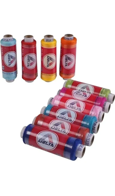 Multi-Colour Sewing Thread Pack of 10 + Free 1 Inchtape, 300m Cotton Industrial & Hand Stitching Thread for Sewing Machine, DIY, Tailoring, Embroidery, Fabric Craft thumbnail 3