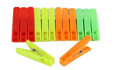 Heavy Duty Plastic Cloth Clips (24 Pieces) for Clothes Drying, Rust-Free Strong Hanging Pegs for Towels, Ropes & Hangers thumbnail 3