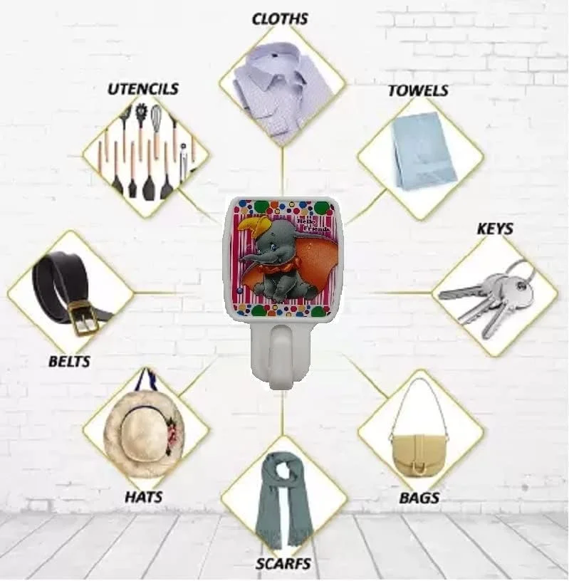 10 Pcs Self Adhesive Hooks for Wall Hanging Load Capacity up to 3Kg|Pack of 10 Hooks image 2