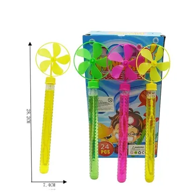 Bubble Stick with Ring Windmill Fan Toy 5 Pcs |Best for Return Gifting| Made in India thumbnail 1